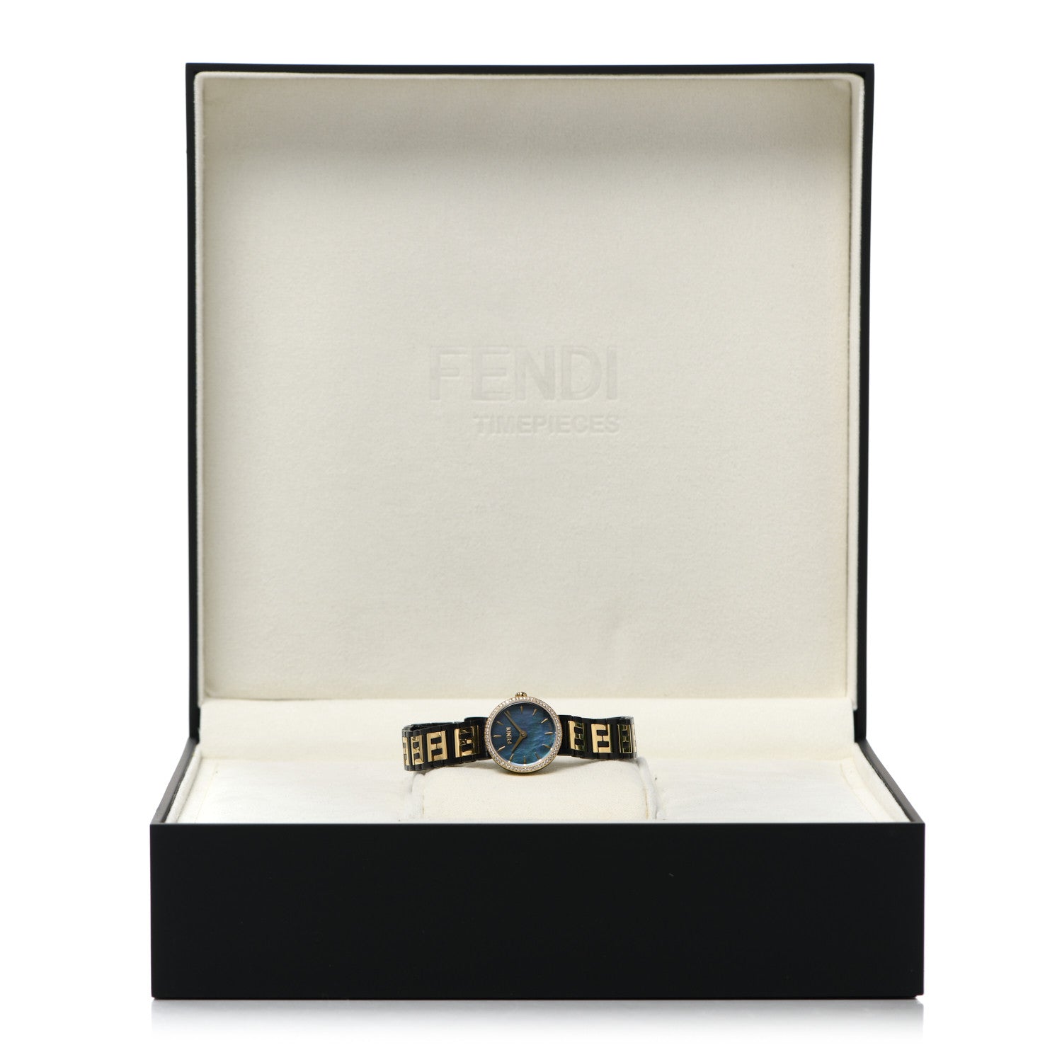 Fendi Stainless Steel Diamond Bezel Blue Mother of Pearl 19mm Fendi Forever Quartz Watch 5 of 5