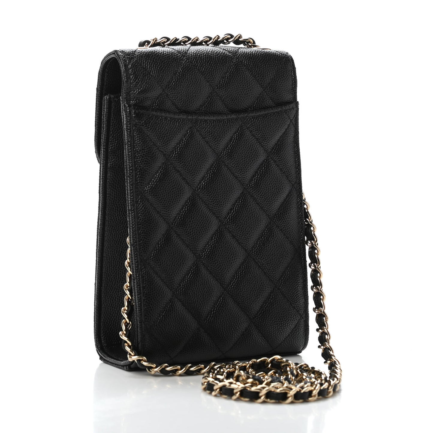 Caviar Quilted Classic Phone Holder Black