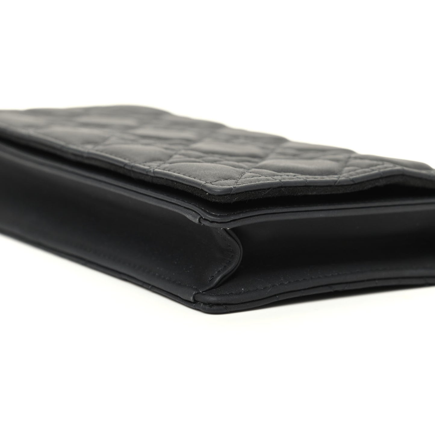Ultra Matte Calfskin Cannage Lady Dior Clutch Black