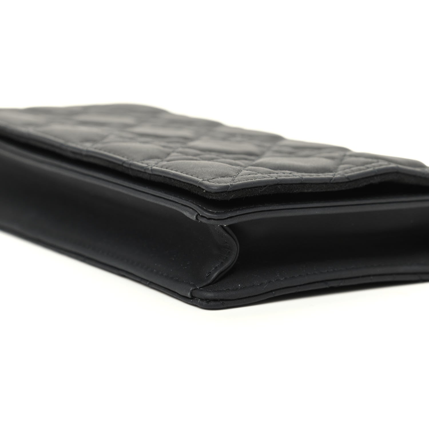 Christian Dior Ultra Matte Calfskin Cannage Lady Dior Clutch Black 8 of 11