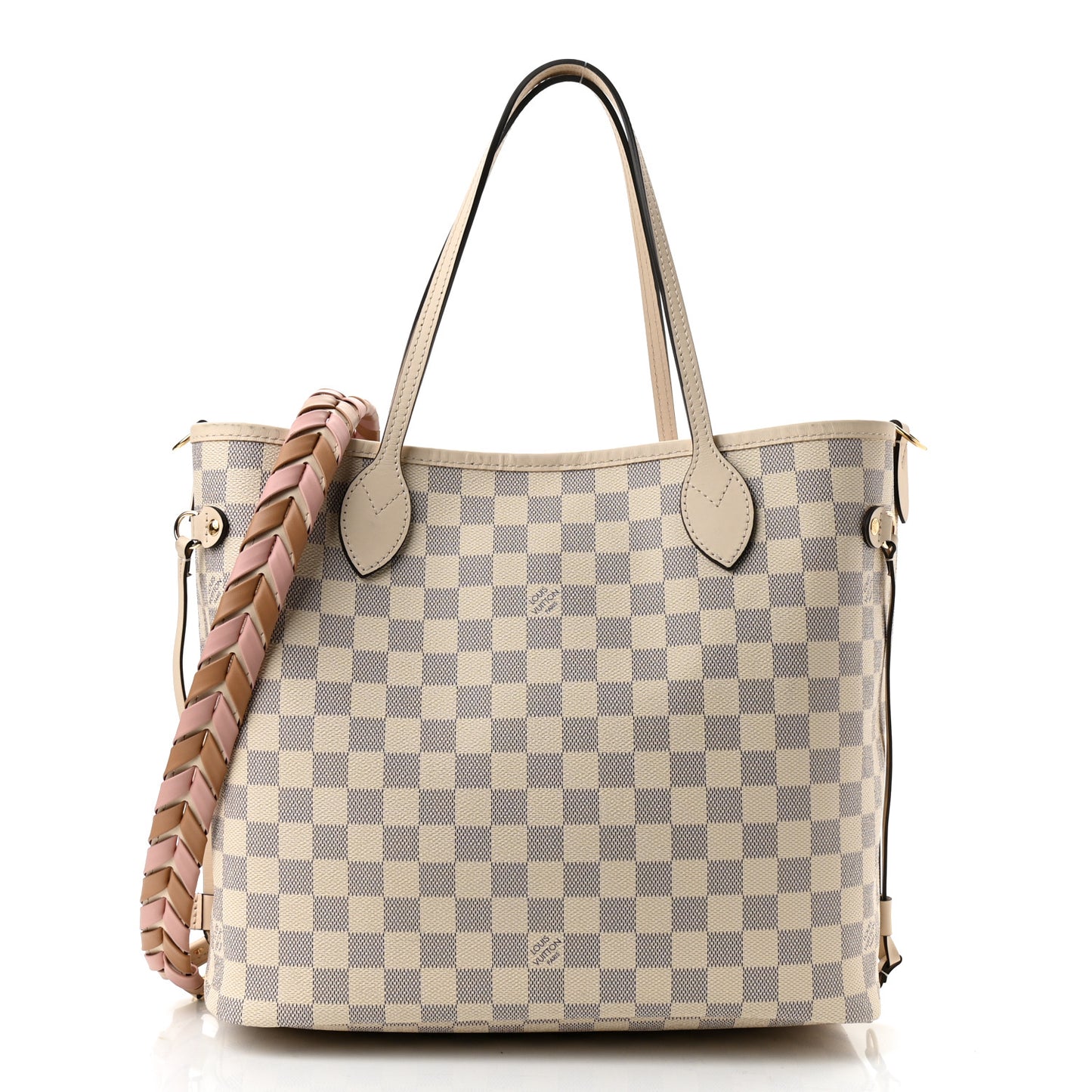 Damier Azur Braided Neverfull MM Pink