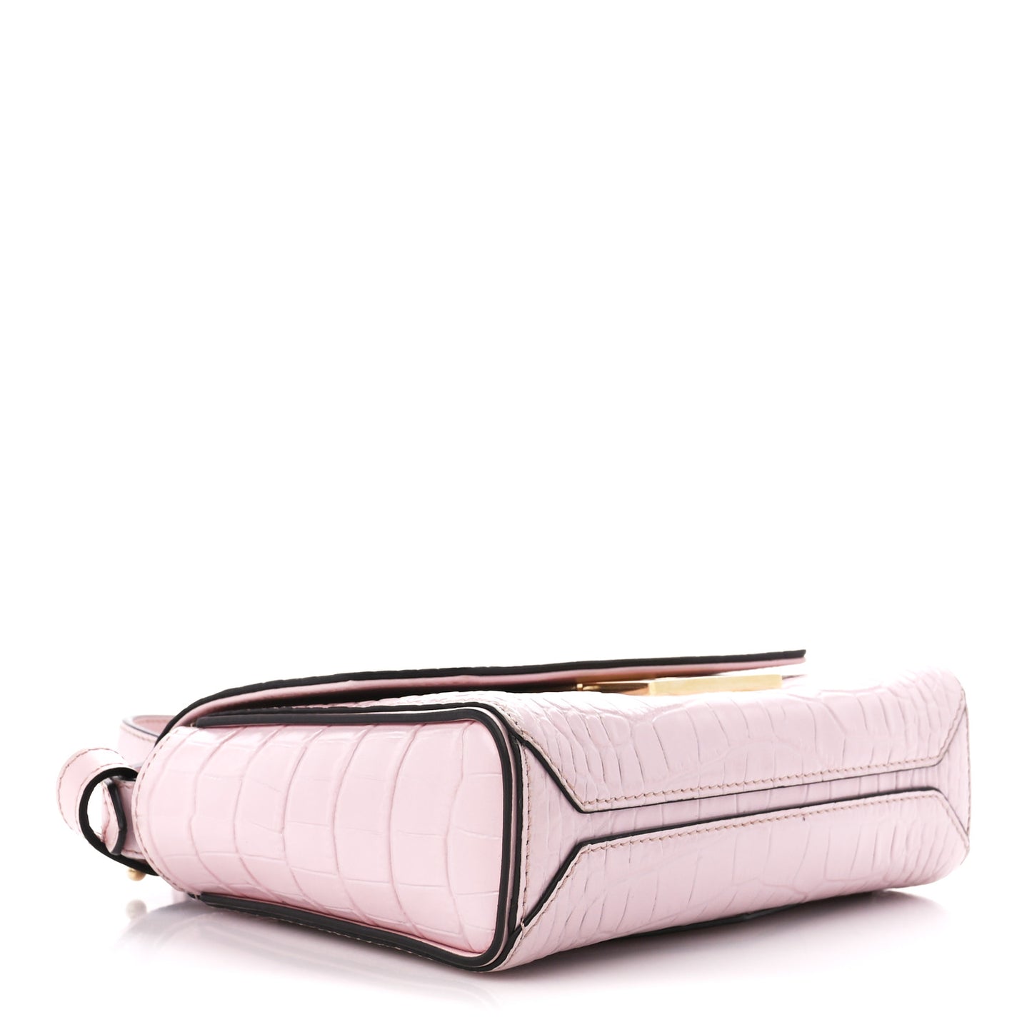 Calfskin Crocodile Embossed Mini Eden Top Handle Pink