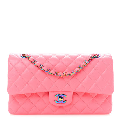 Chanel Caviar Quilted Rainbow Medium Double Flap Coral Pink 1 of 12