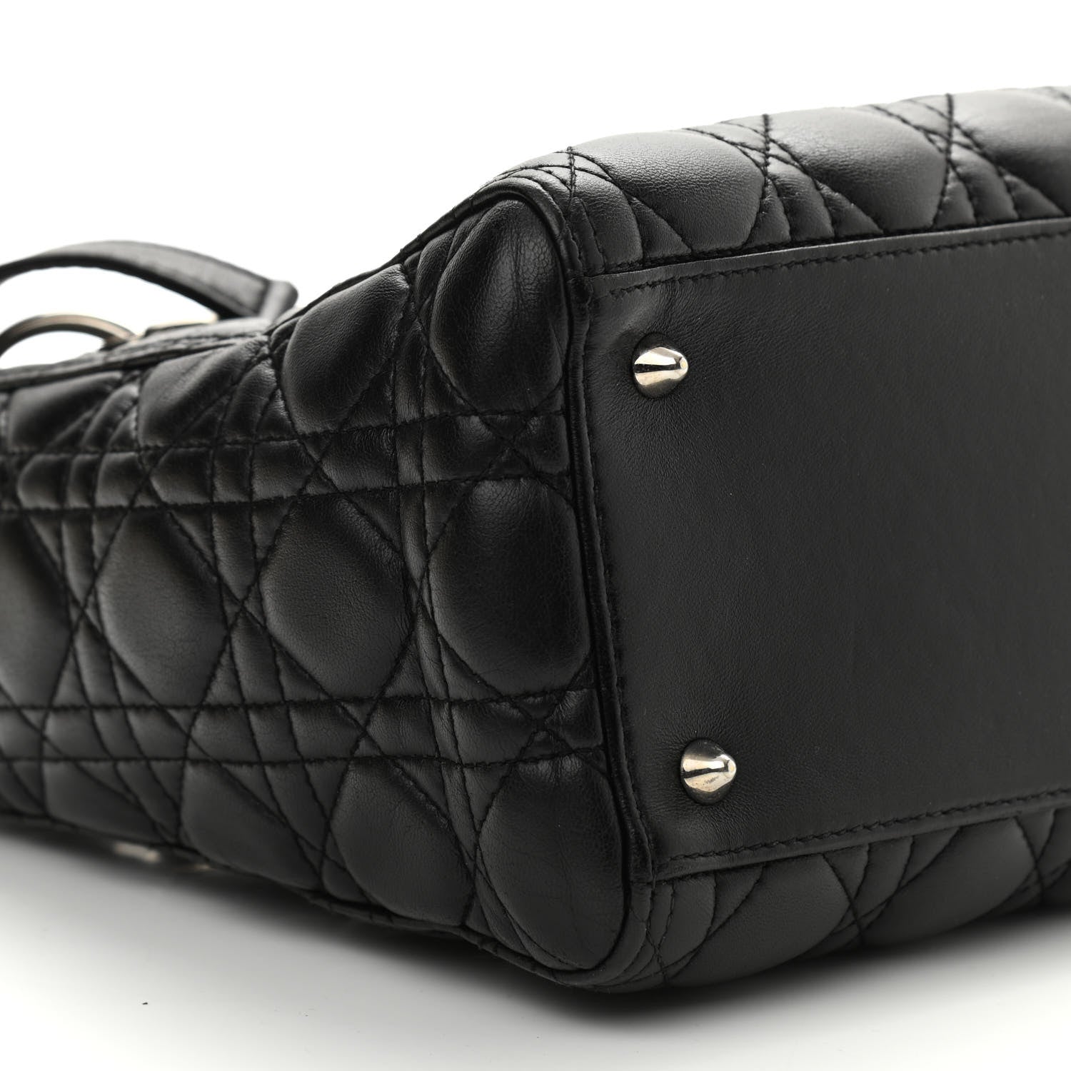 Christian Dior Lambskin Cannage Medium Lady Dior Black 9 of 10
