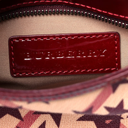 Burberry Patent Supernova Check Stars Small Shoulder Bag Berry Red 5 of 9