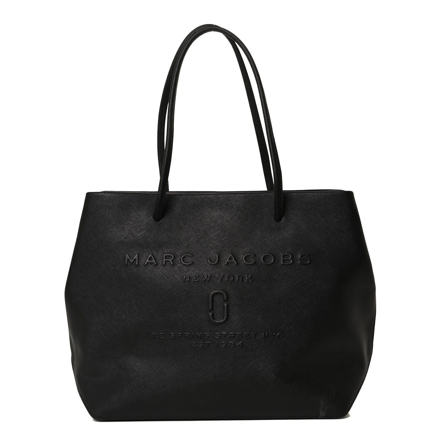 Marc Jacobs Calfskin Embossed Logo East West Shopper Tote Black 1 of 13