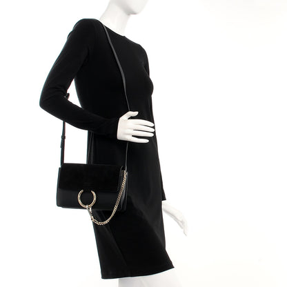 Chloe Suede Calfskin Small Faye Shoulder Bag Black 2 of 10