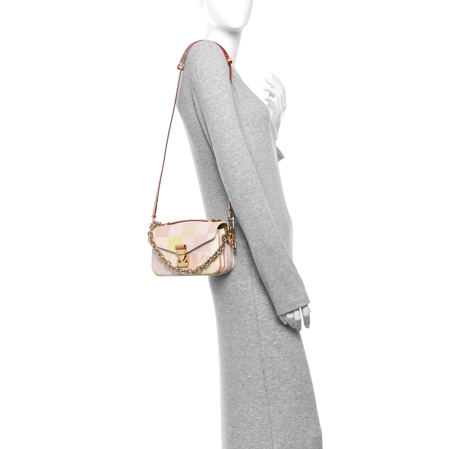Louis Vuitton Damier Giant Pochette Metis East West Peach 2 of 11