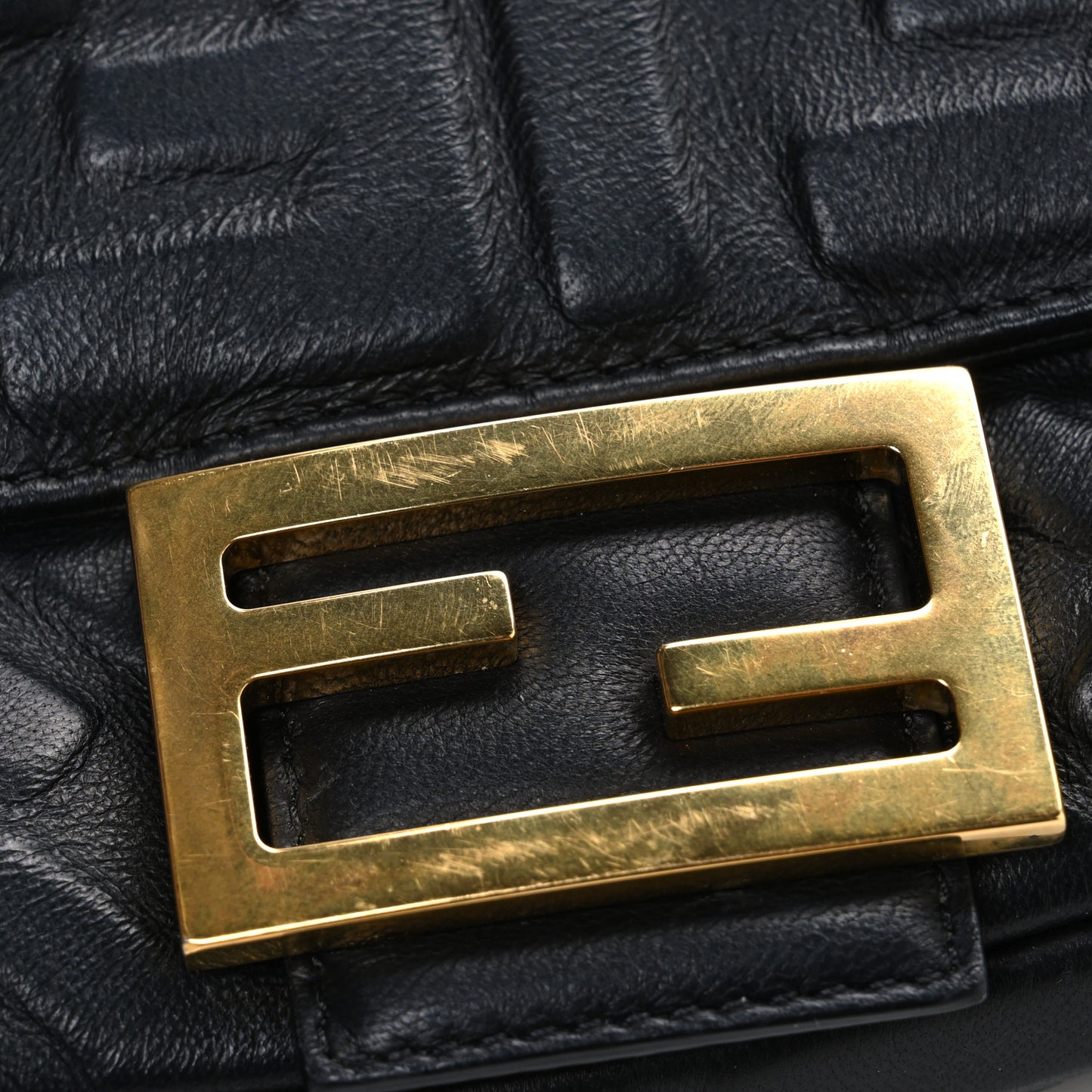 Nappa FF 1974 Embossed Baguette Black