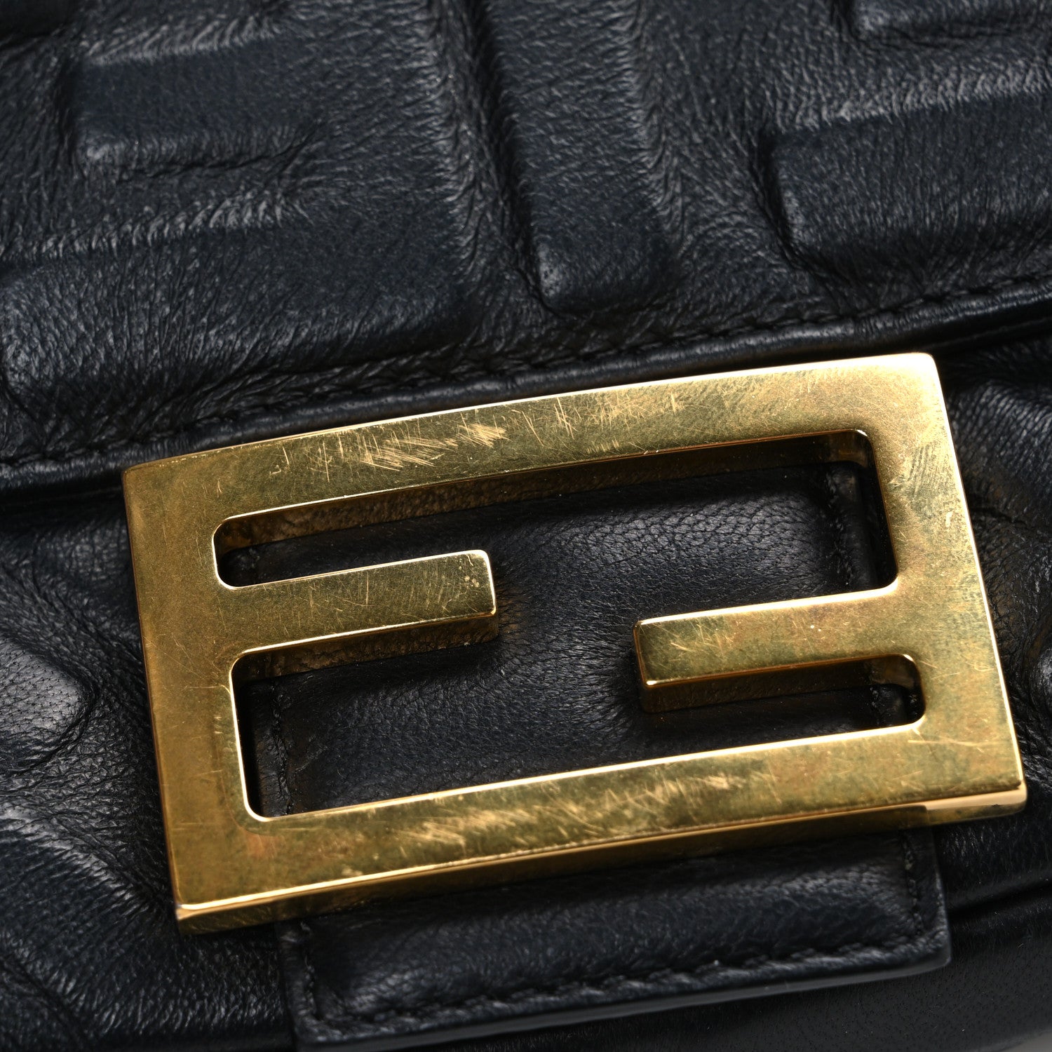 Fendi Nappa FF 1974 Embossed Baguette Black 11 of 11