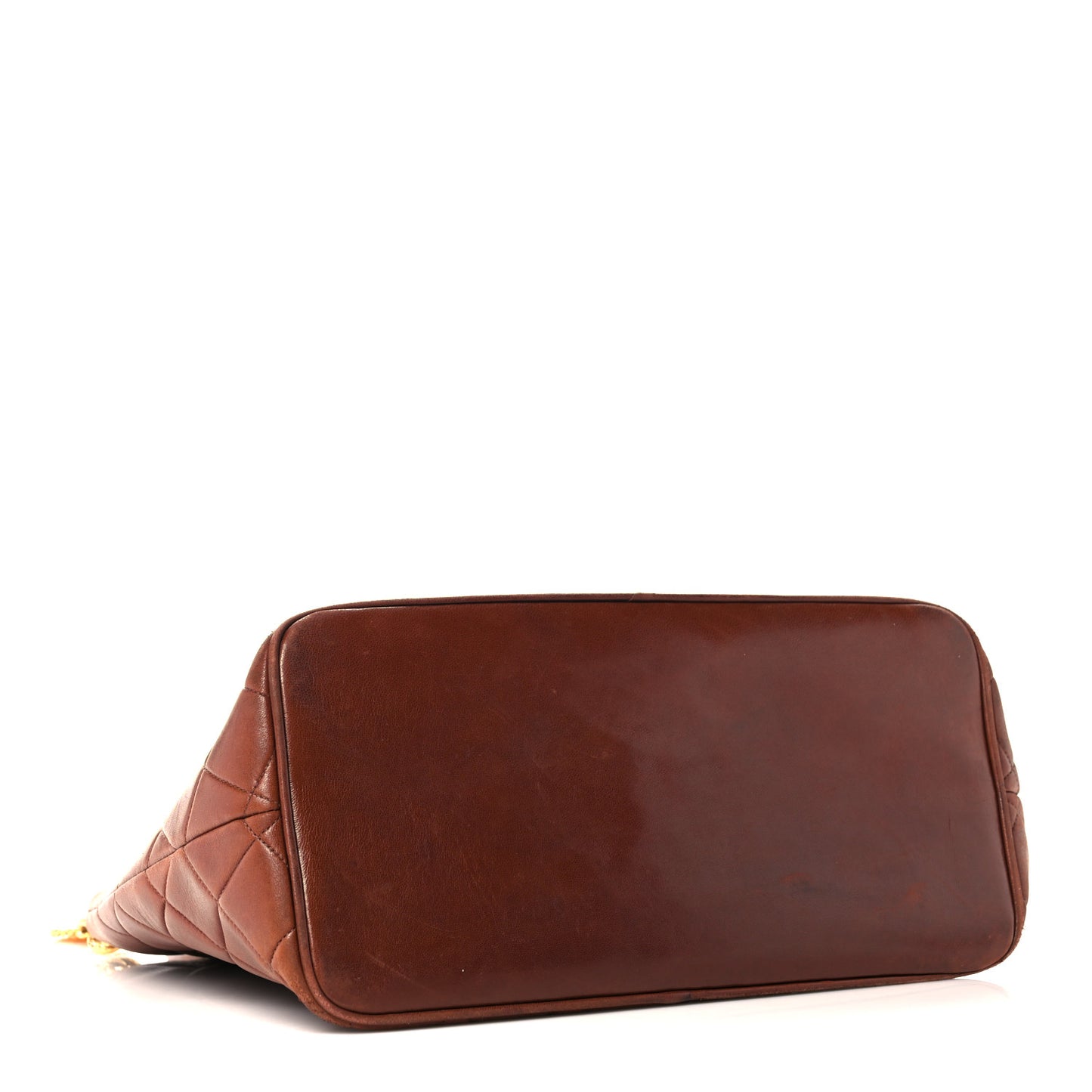 Lambskin Quilted Medallion Tote Brown