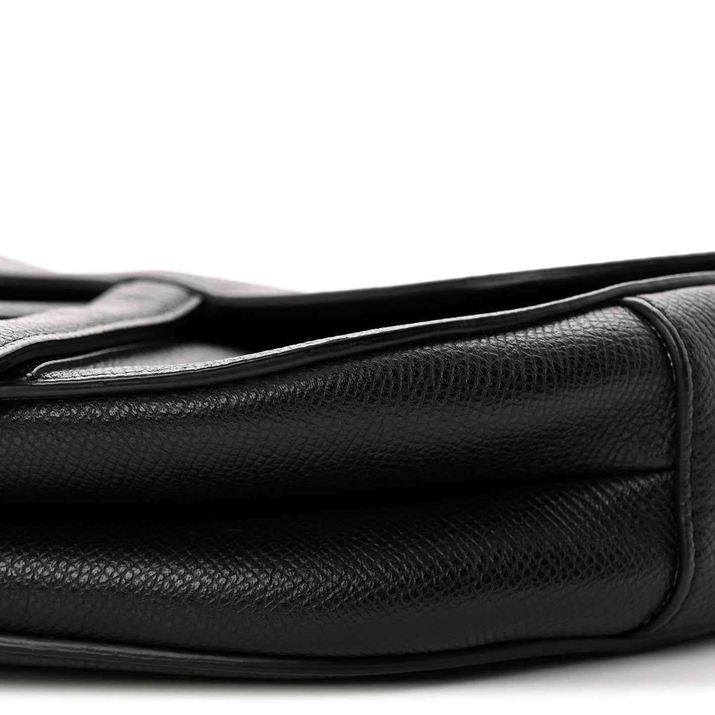 Grained Calfskin Saddle Bag Black