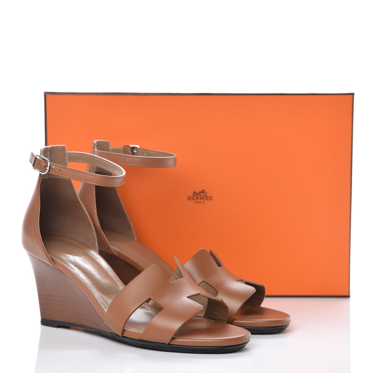 Calfskin Legend Wedge Sandals 37 Gold