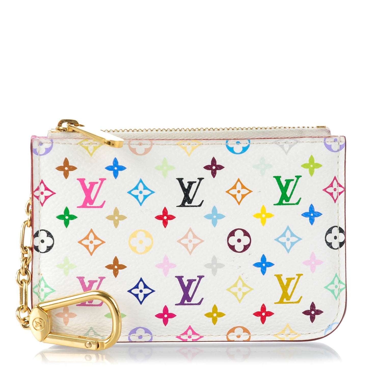 Monogram Multicolor Key Pouch White Litchi