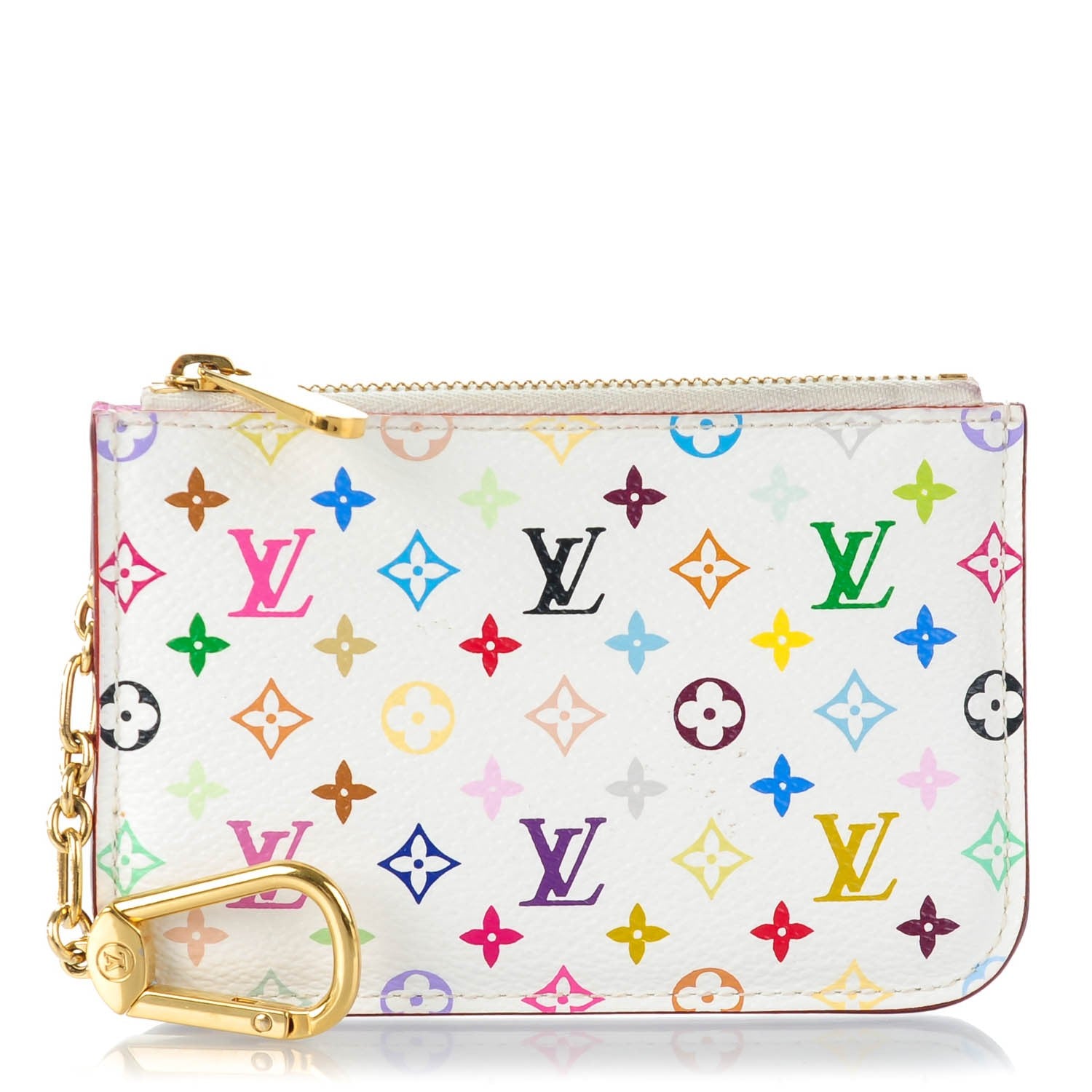 Louis Vuitton Monogram Multicolor Key Pouch White Litchi 1 of 7
