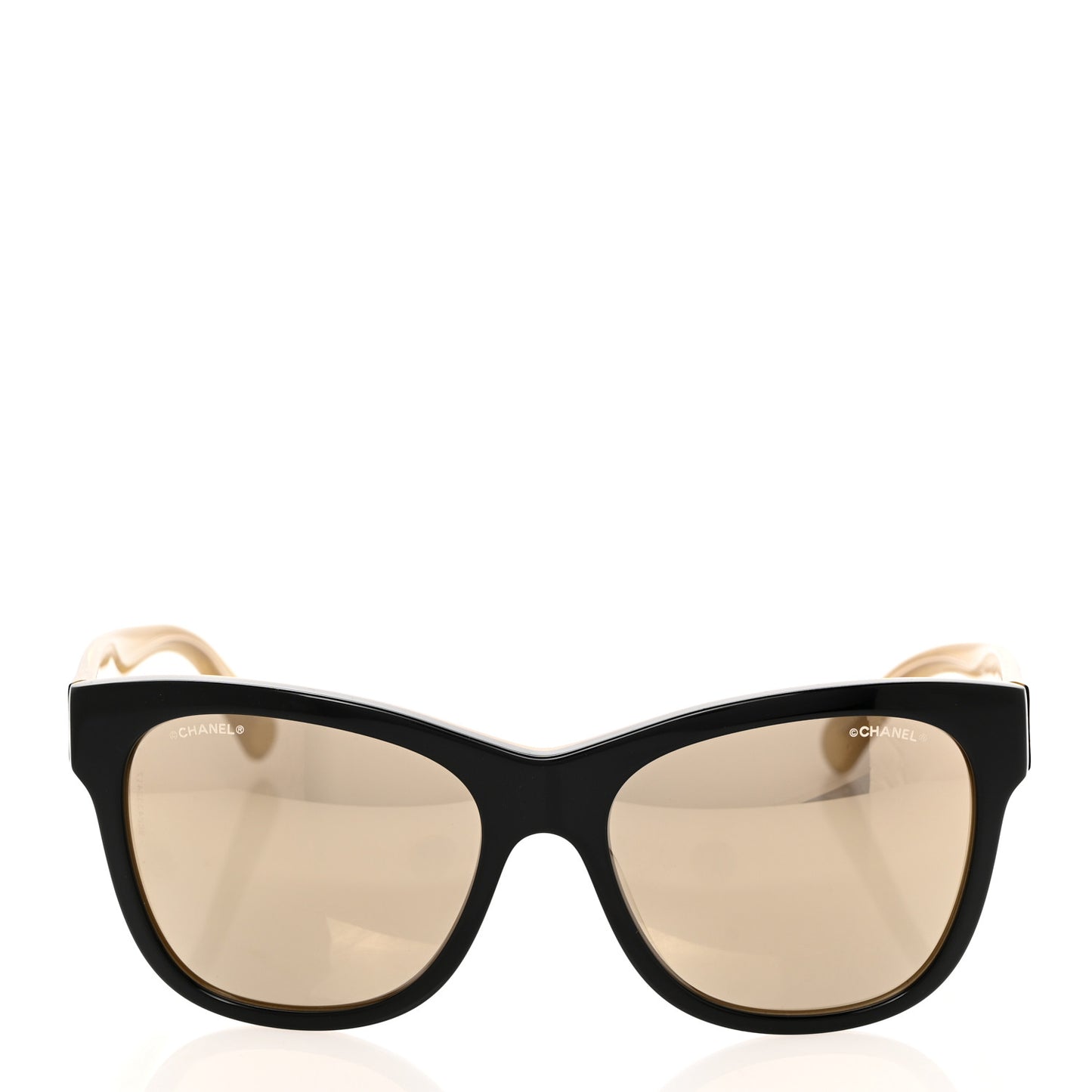 Acetate Mirrored Runway Square Sunglasses 5380 Black Gold