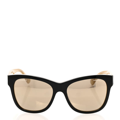 Chanel Acetate Mirrored Runway Square Sunglasses 5380 Black Gold 2 of 8