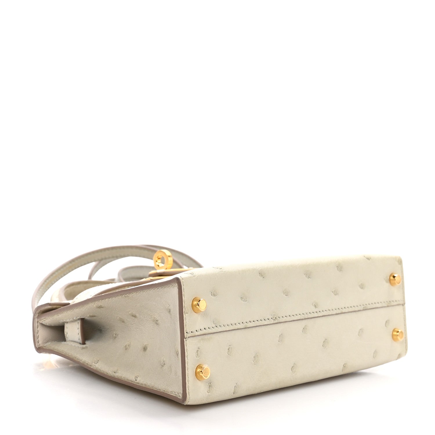 Hermes Ostrich Horseshoe Kelly Sellier Mini 20 Parchemin 4 of 11