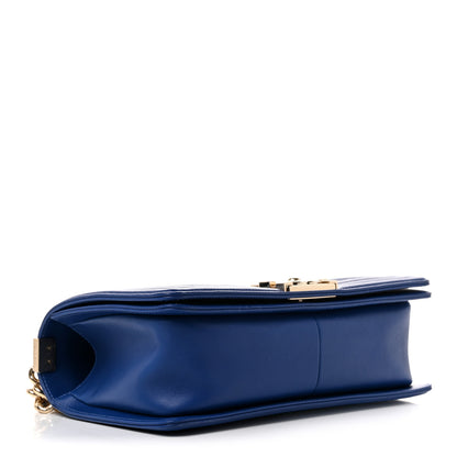 Chanel Calfskin Quilted Medium Boy Flap Blue 4 of 10