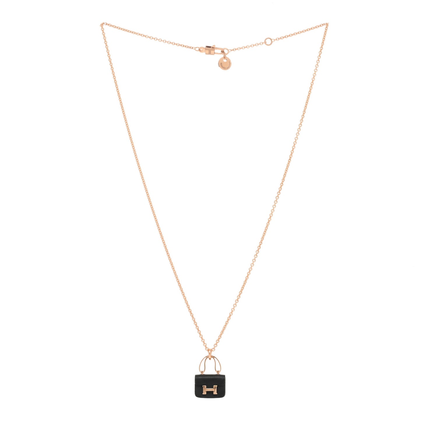 18K Rose Gold Black Jade Constance Amulettes Pendant Necklace