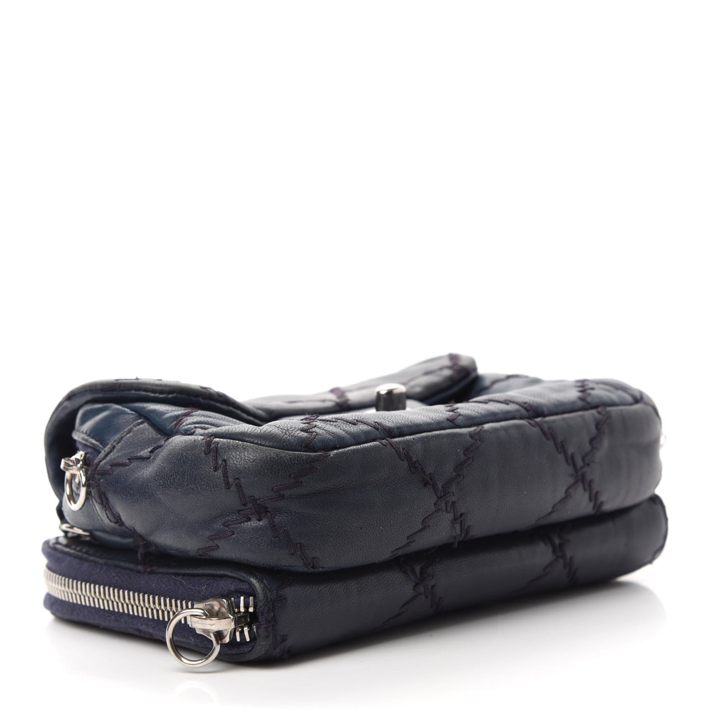 Lambskin Stitched New Mini Flap Navy