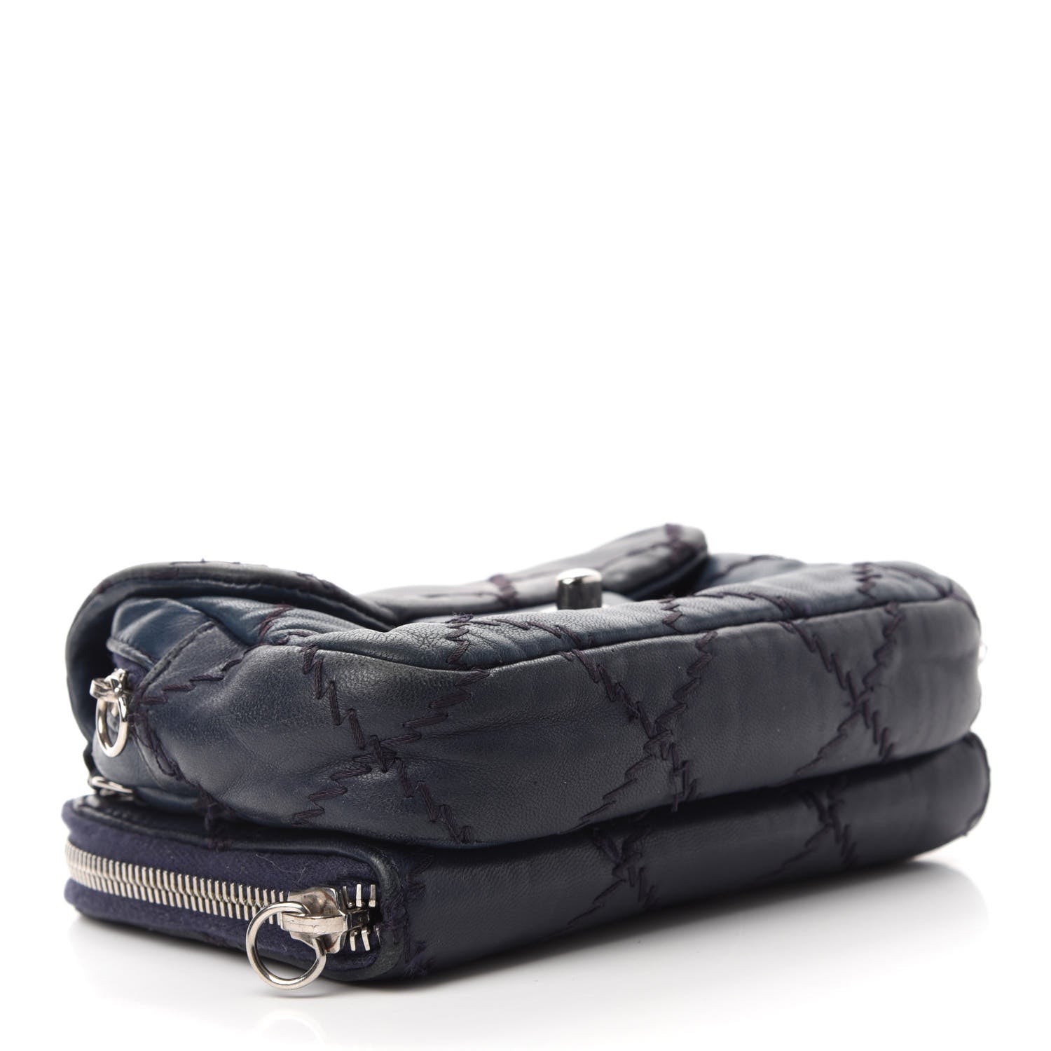 Chanel Lambskin Stitched New Mini Flap Navy 4 of 18