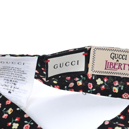 Gucci X LIBERTY OF LONDON Wool Floral Print Neck Bow Scarf Black 3 of 5