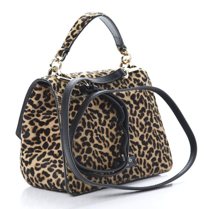 Jimmy Choo Pony Hair Leopard Print Madeline Top Handle Bag Natural Mix 2 of 11