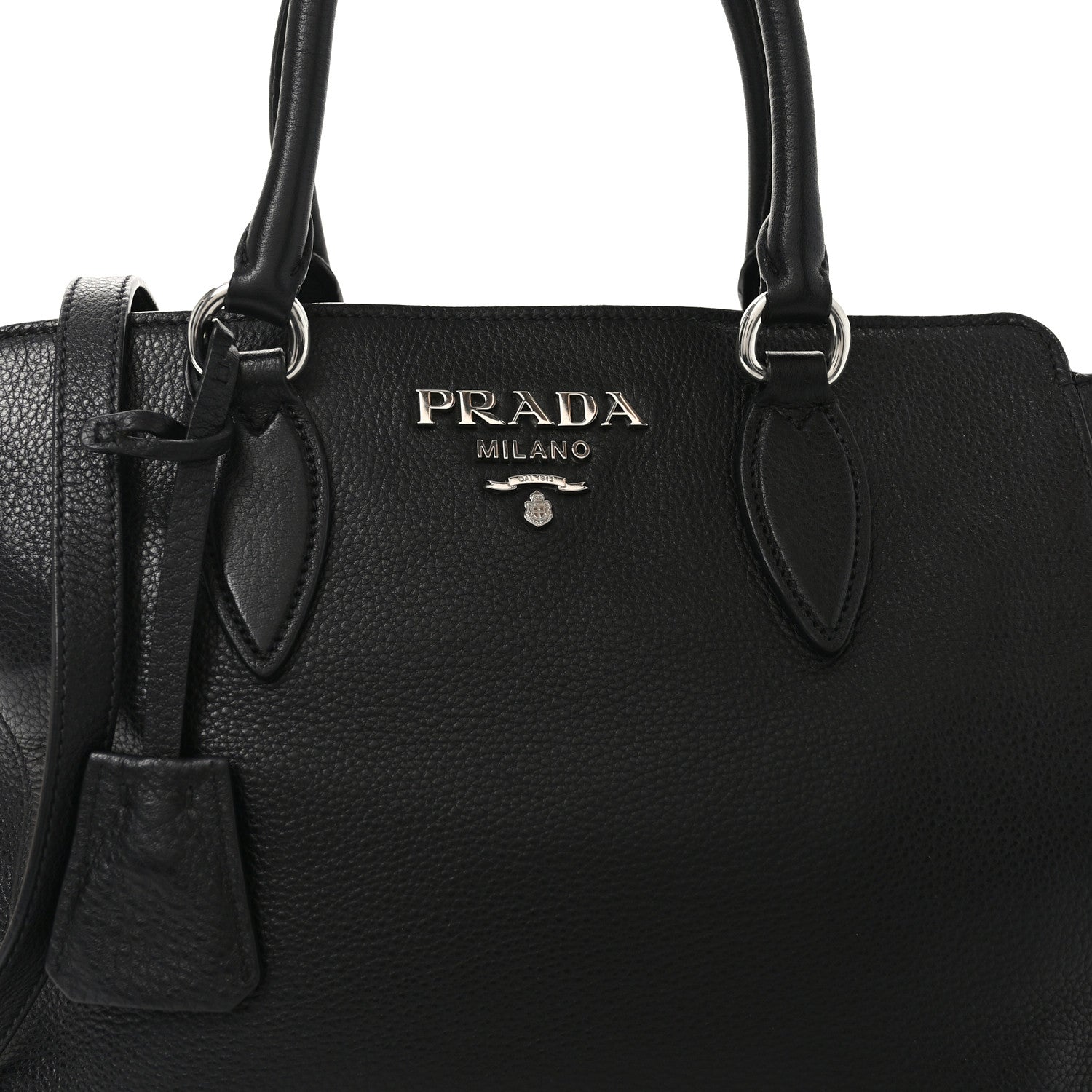 Prada Vitello Phenix Tote Black 7 of 9