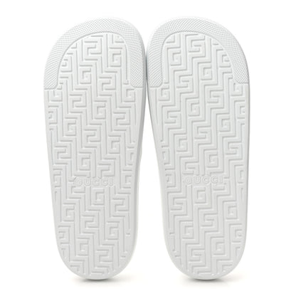 Gucci Rubber Web Mens Slide Sandals 12 White Green Red 6 of 10