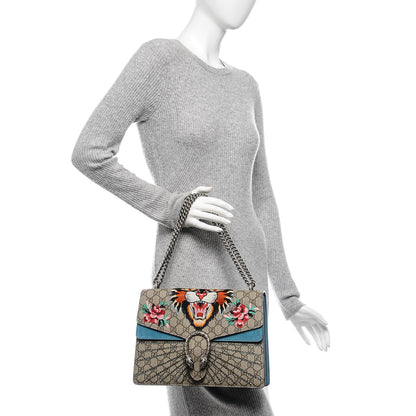 Gucci GG Supreme Monogram Angry Cat Embroidered Medium Dionysus Shoulder Bag Beige Ultramarine 2 of 7