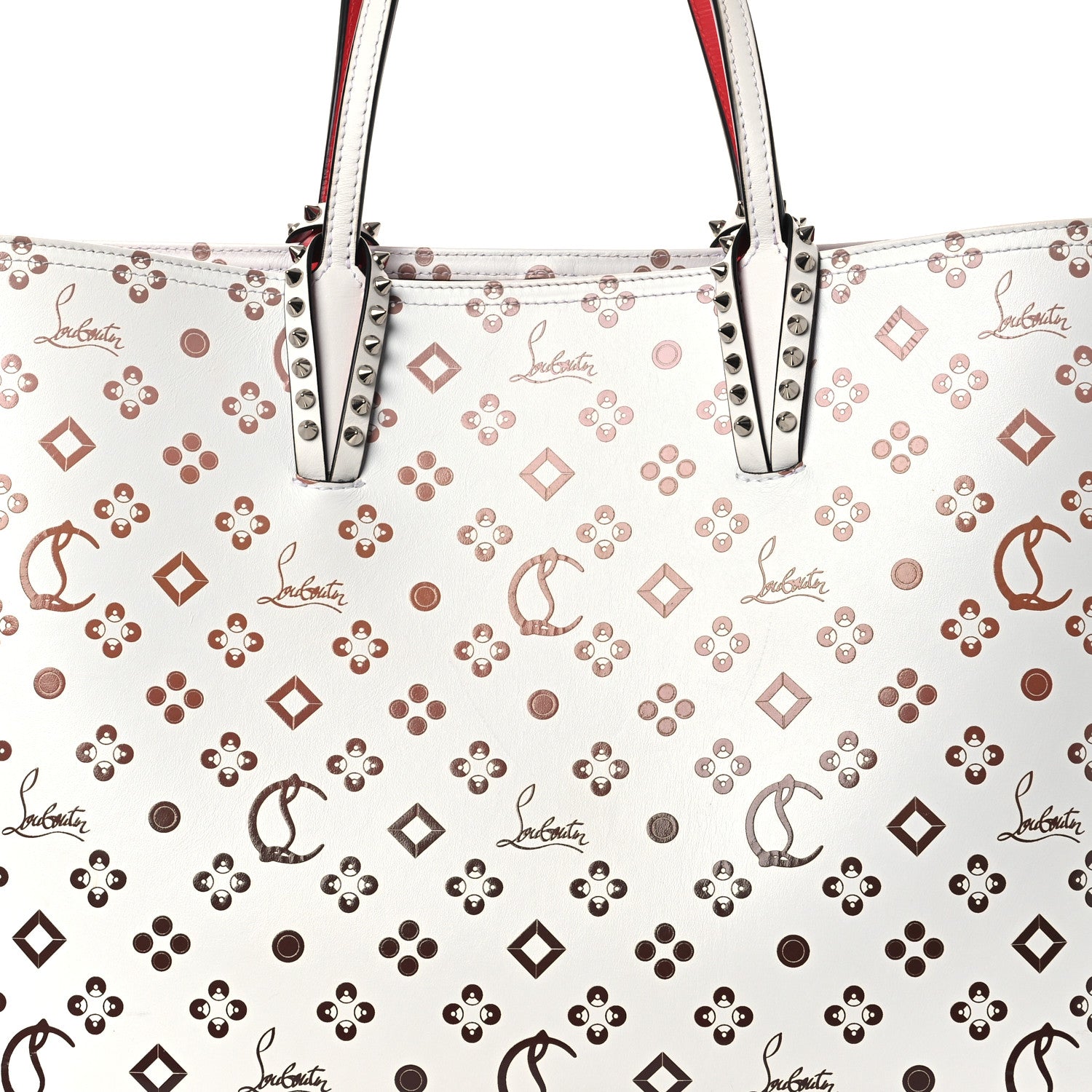 Christian Louboutin Calfskin Patent Degrade Loubinthesky East West Cabata Tote White 9 of 14