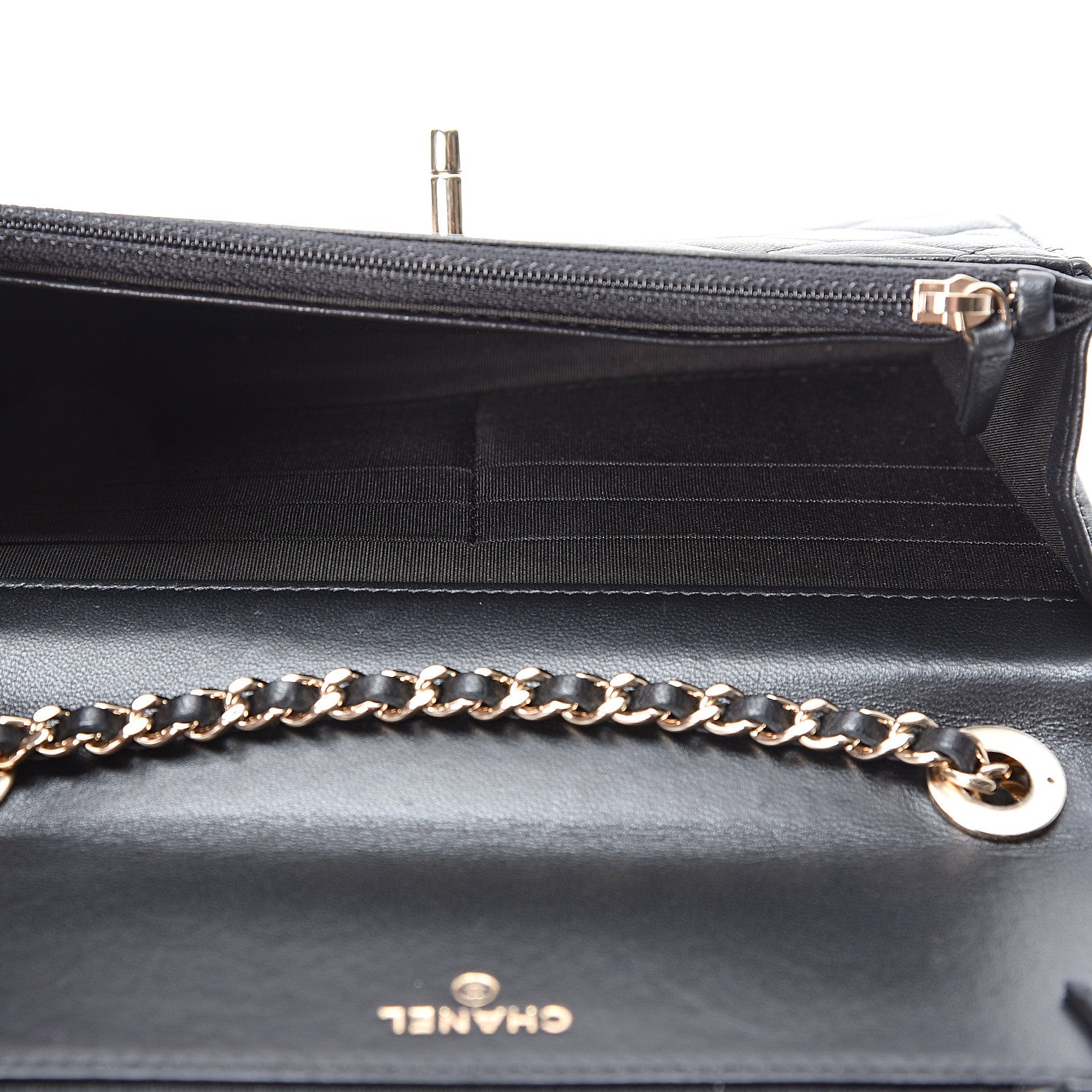 Chanel Lambskin Quilted Trendy CC Wallet On Chain WOC Black 4 of 10