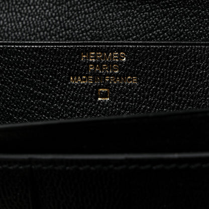Hermes Shiny Alligator Bearn Gusset Wallet Black 6 of 8