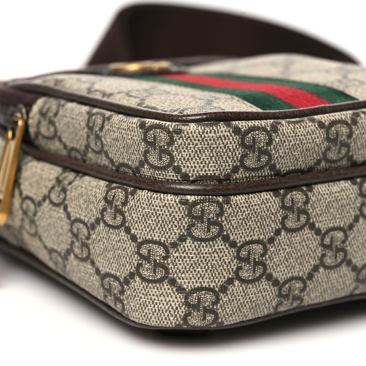 GG Supreme Monogram Web Mini Ophidia Messenger Brown