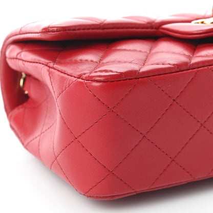 Chanel Lambskin Quilted Mini Rectangular Flap Red 8 of 9