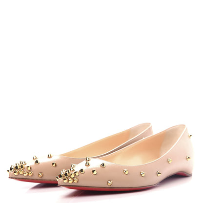 Christian Louboutin Nappa Degraspike Flats 39.5 Nude 3 of 10