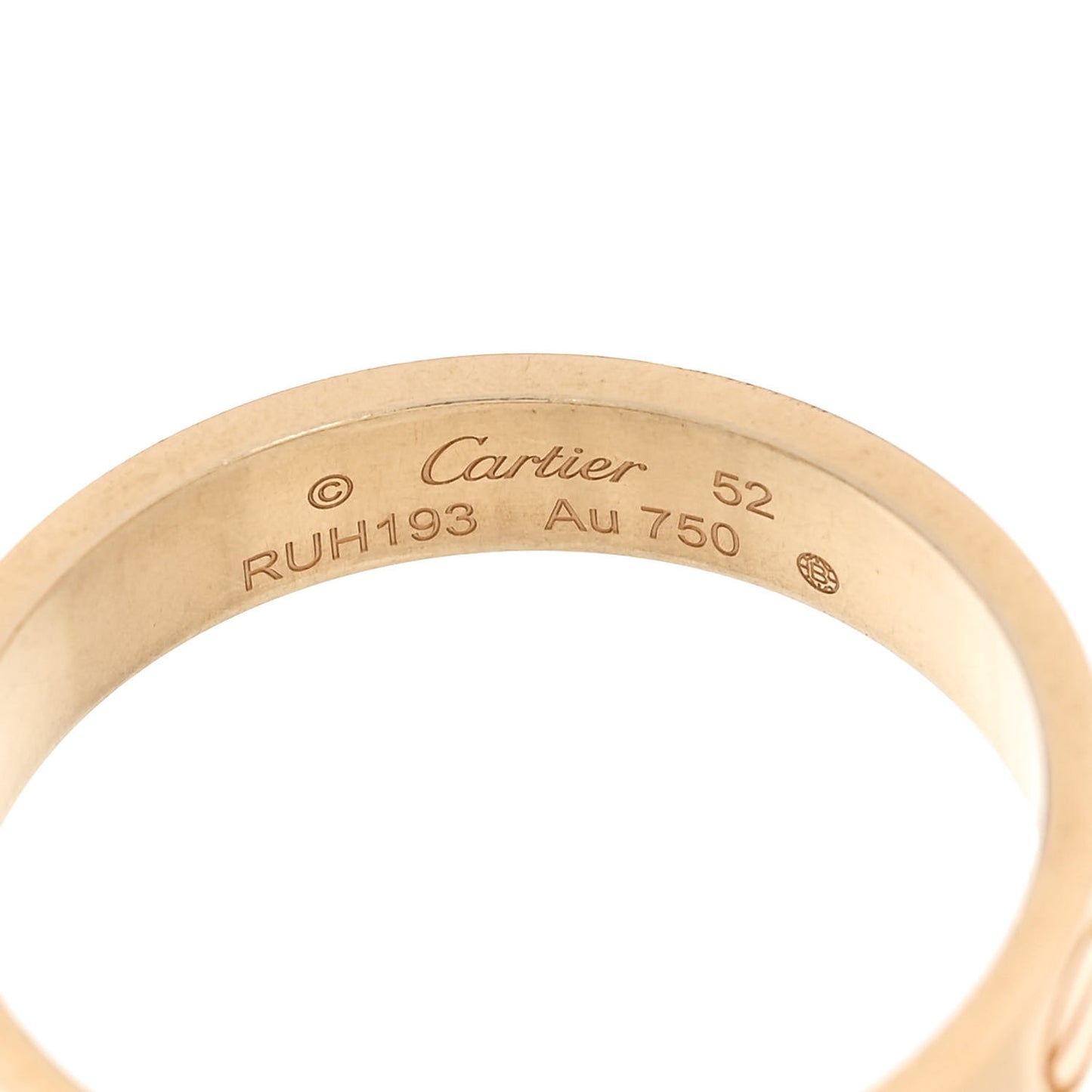 18K Yellow Gold 3.5mm LOVE Wedding Band Ring 52 6