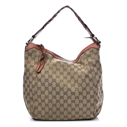 Gucci Monogram Medium Bamboo Bar Hobo Coral 1 of 12