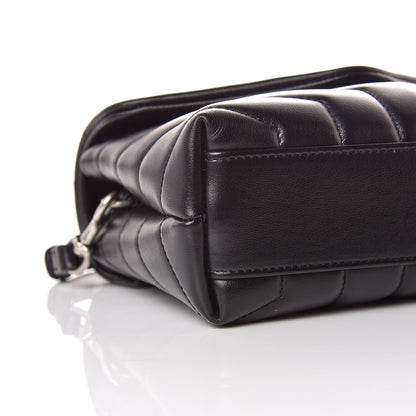 Saint Laurent Calfskin Y Quilted Monogram Toy Loulou Crossbody Bag Black 5 of 11