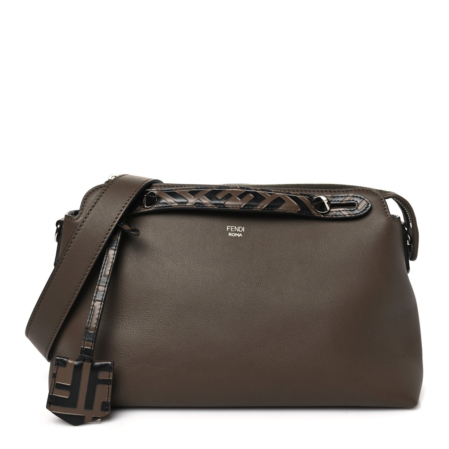 Vitello Dolce Bi-Color FF 1974 Embossed Medium By The Way Boston Bag Maya Black