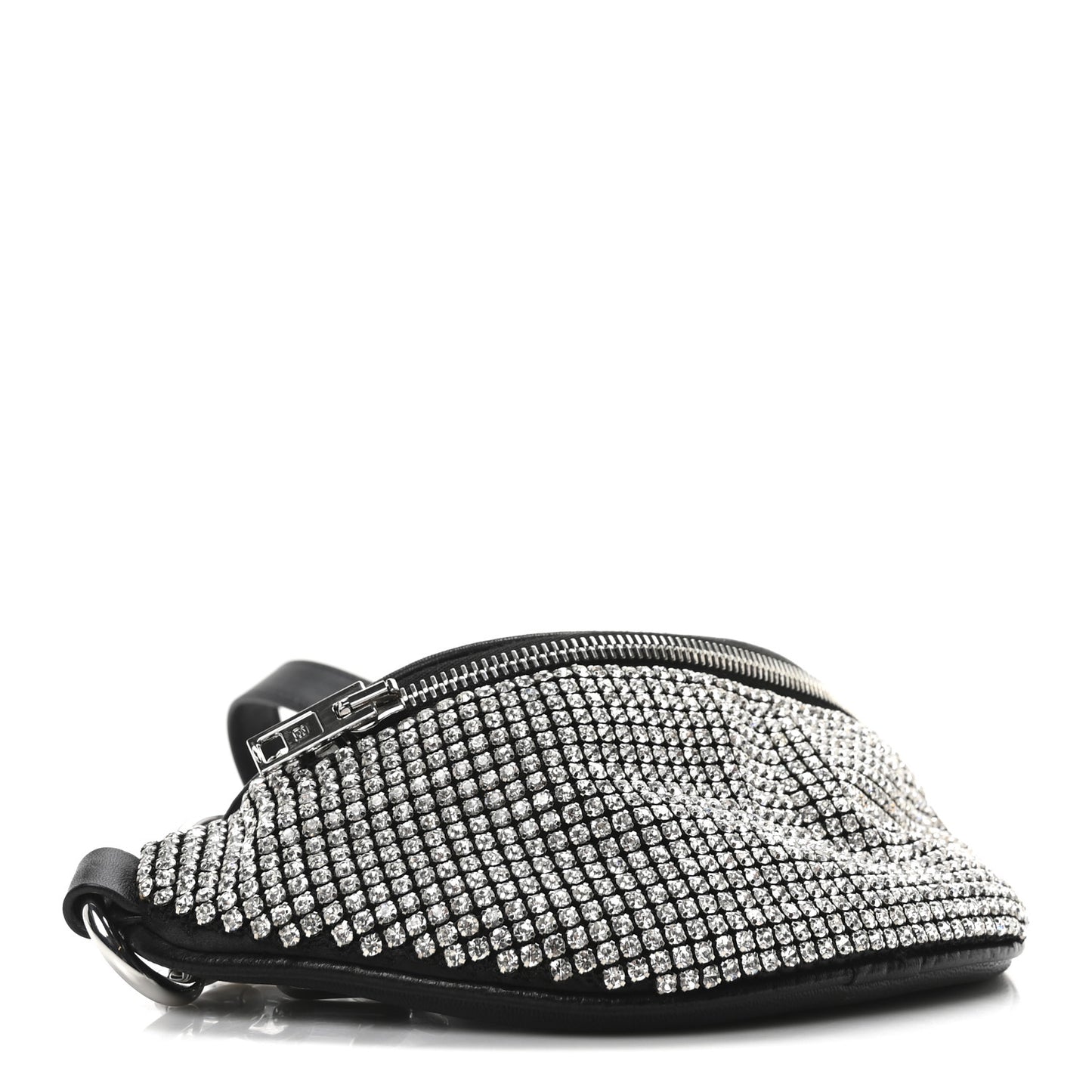 Rhinestone Mesh Mini Attica Belt Bag Black