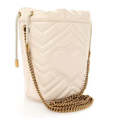 Gucci Calfskin Matelasse Mini GG Marmont 2.0 Bucket Bag White 3 of 10