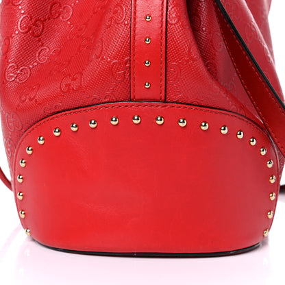 Gucci Bright Diamante GG Monogram Studded Medium Bucket Bag Red 20 of 33