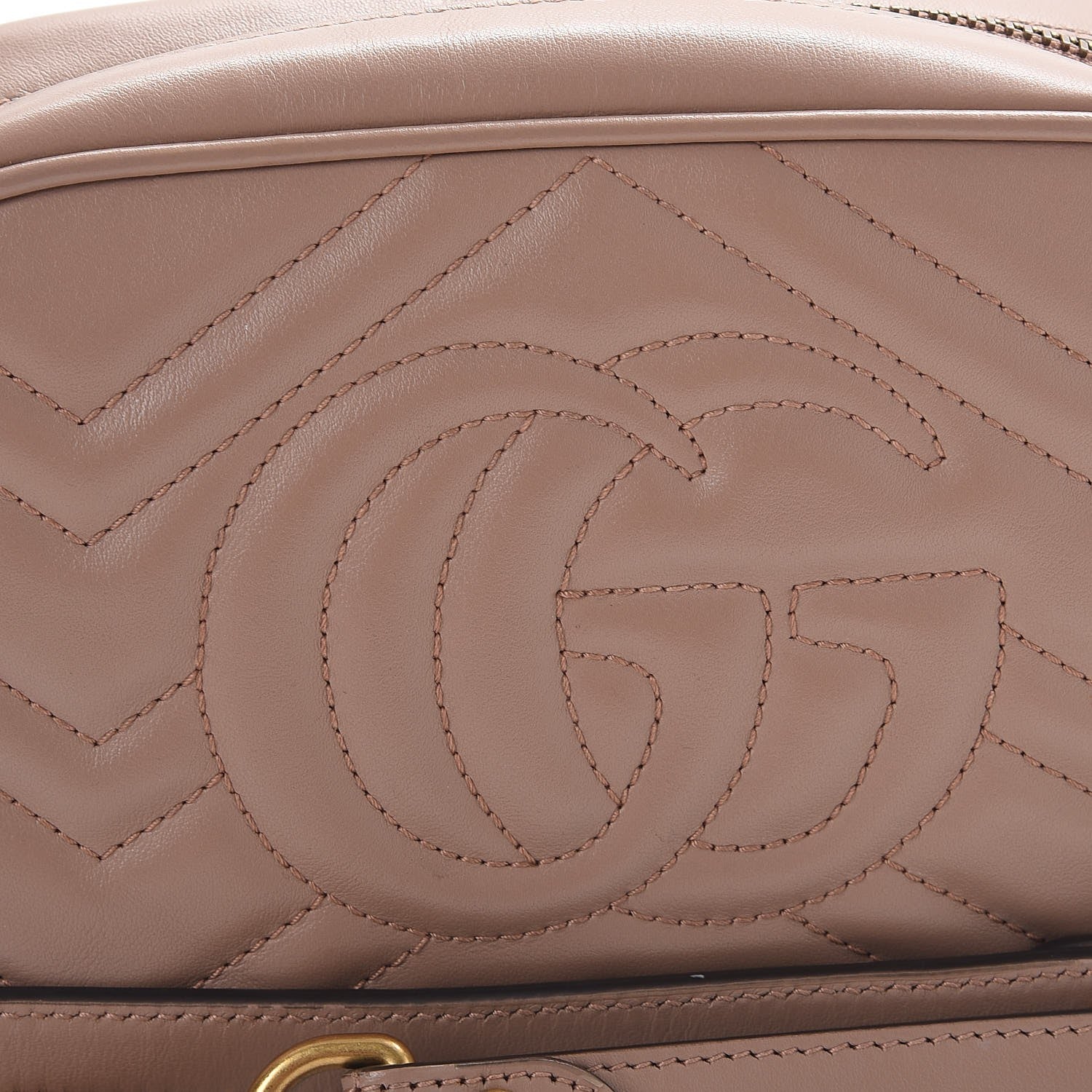 Gucci Calfskin Matelasse Mini GG Marmont Chain Shoulder Bag Nude 5 of 8