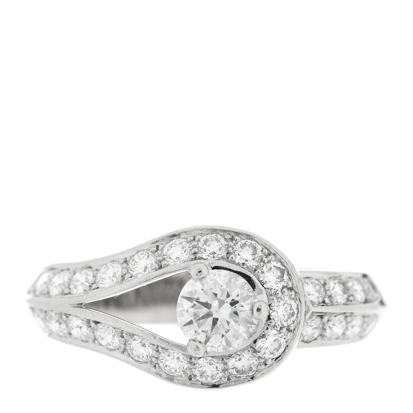 Platinum Diamond .30ct Couture Solitaire Ring 49 4.75