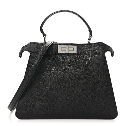 Fendi Cuoio Romano Selleria Chamois Medium Peekaboo I SEE U Satchel Black Camel Sunflower 1 of 11