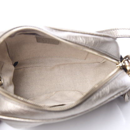 Gucci Metallic Pebbled Calfskin Small Soho Disco Bag Golden Beige 5 of 12