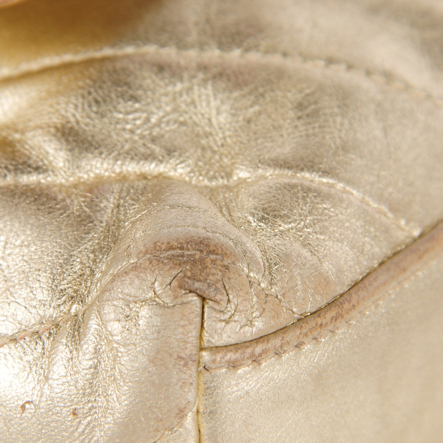 Chanel Metallic Lambskin Chevron Quilted Mini Square Flap Gold 6 of 16