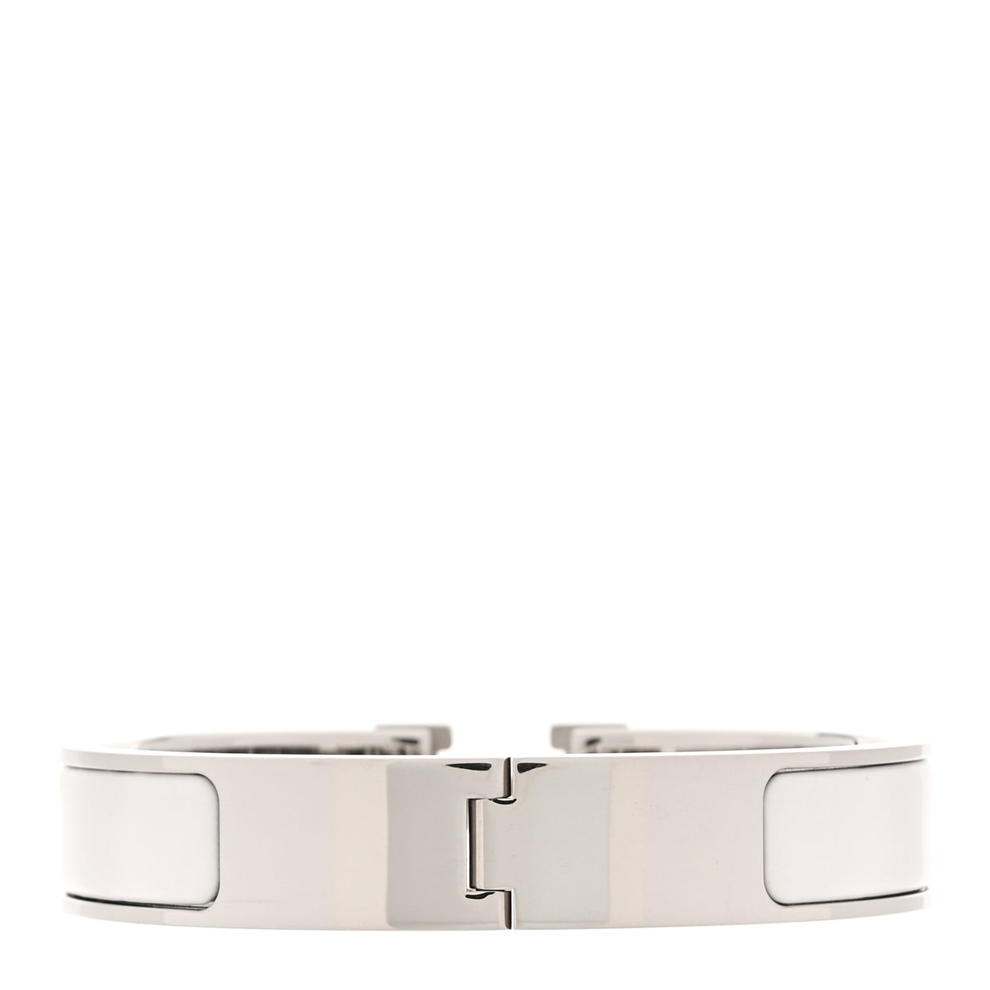 Enamel Narrow Clic Clac H Bracelet PM White